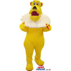 Fantasy Yellow Lion Animal Plush Mascot With Big Collar -