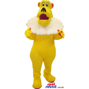 Fantasy Yellow Lion Animal Plush Mascot With Big Collar -