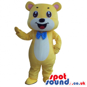 Fantasy Cute Yellow And White Teddy Bear Plush Masco - Animal mascots - MASUK006281 - SpotSound.co.uk