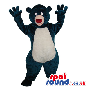 Fantasy Black And White Teddy Bear Plush Mascot With A Red Nose