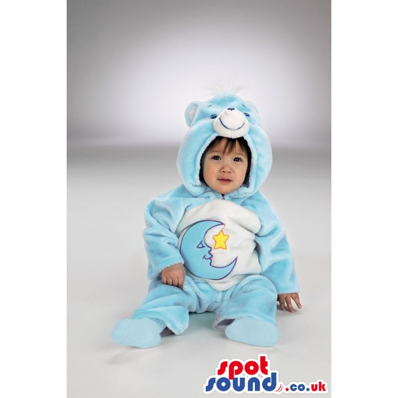 Moon Care Bear Blue And White Bear Plush Baby Size Costume -