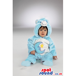 Moon Care Bear Blue And White Bear Plush Baby Size Costume -