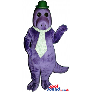 Customizable Purple Hippopotamus Plush Mascot With A Tie And