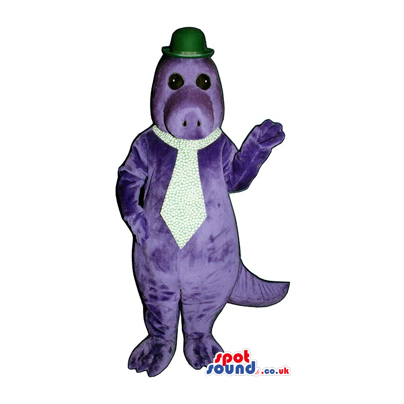 Customizable Purple Hippopotamus Plush Mascot With A Tie And