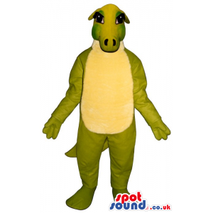 Customizable Green Alligator Plush Mascot With A Yellow Belly -