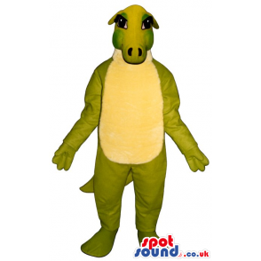 Customizable Green Alligator Plush Mascot With A Yellow Belly -