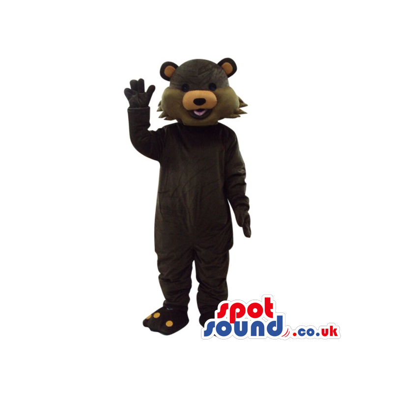 Customizable Dark Brown Fantasy Cartoon Bear Plush Mascot -