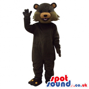 Customizable Dark Brown Fantasy Cartoon Bear Plush Mascot -