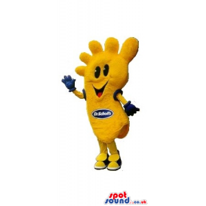 Cute Big Yellow Foot Plush Mascot With Brand Name - Custom