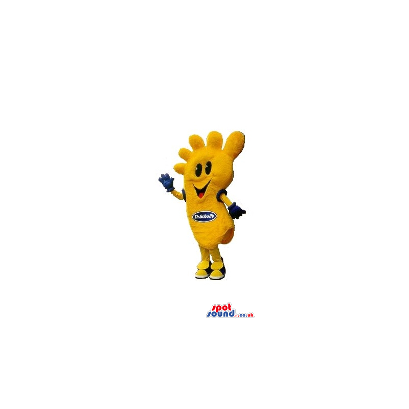Cute Big Yellow Foot Plush Mascot With Brand Name - Custom