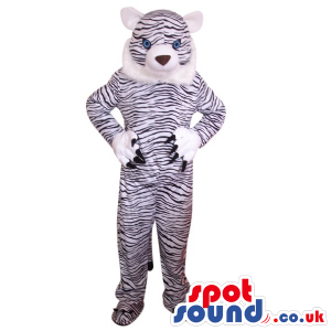 Amazing Big White And Black Tiger Animal Plush Mascot - Custom