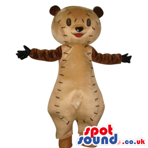 Cute Brown Teddy Bear Toy Plush Mascot With Stitches - Custom