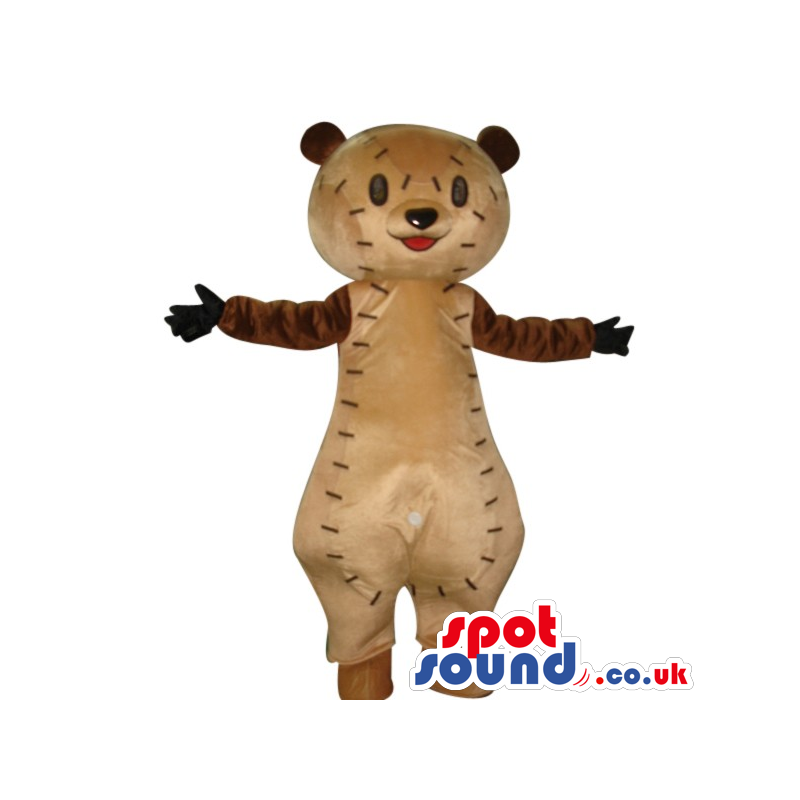 Cute Brown Teddy Bear Toy Plush Mascot With Stitches - Custom