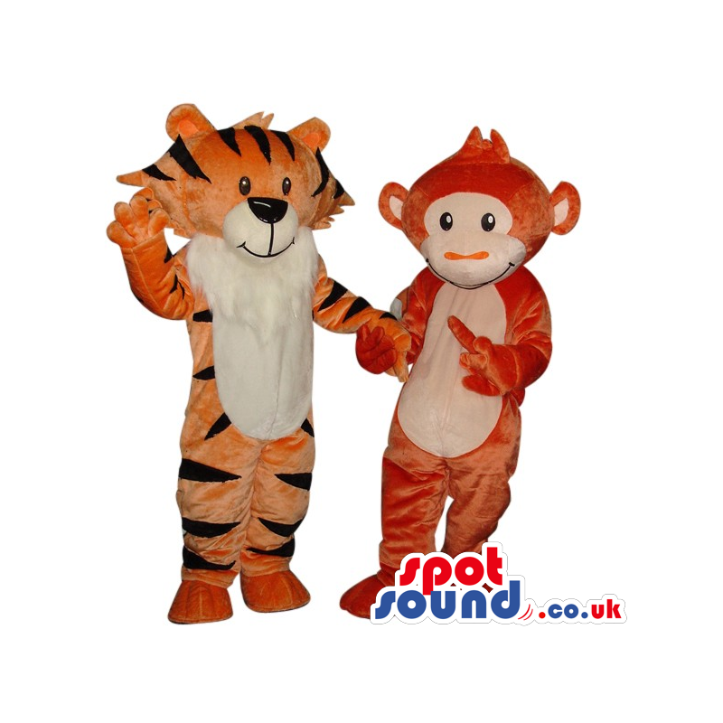 Customizable Monkey And Tiger Couple Plush Mascots - Custom