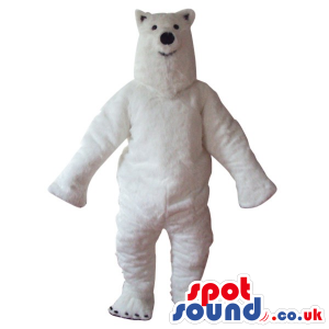 Customizable All White Plain Big Bear Plush Mascot - Custom