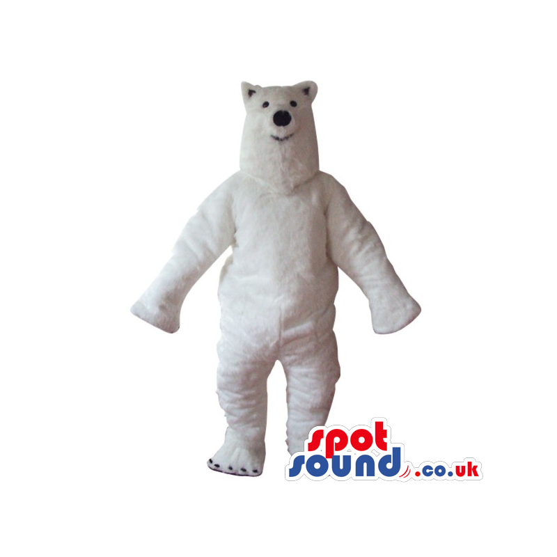 Customizable All White Plain Big Bear Plush Mascot - Custom