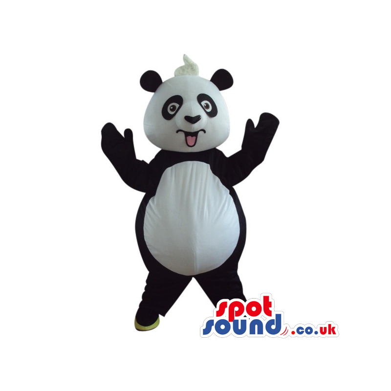 Customizable Baby Cute Panda Bear Plush Mascot With Round Belly