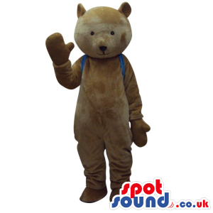 Customizable Brown Teddy Bear Plush Mascot With A Backpack -
