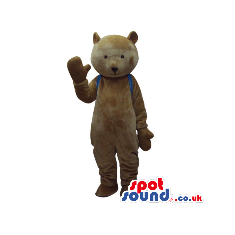 Customizable Brown Teddy Bear Plush Mascot With A Backpack -
