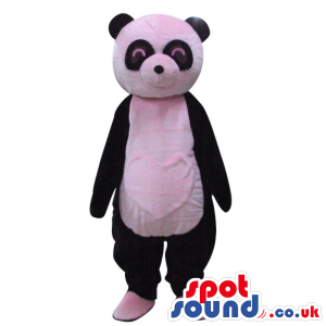 Customizable Cute Panda Bear Plush Mascot With A White Heart -