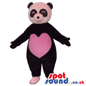 Customizable Cute Panda Bear Plush Mascot With A Big Heart -