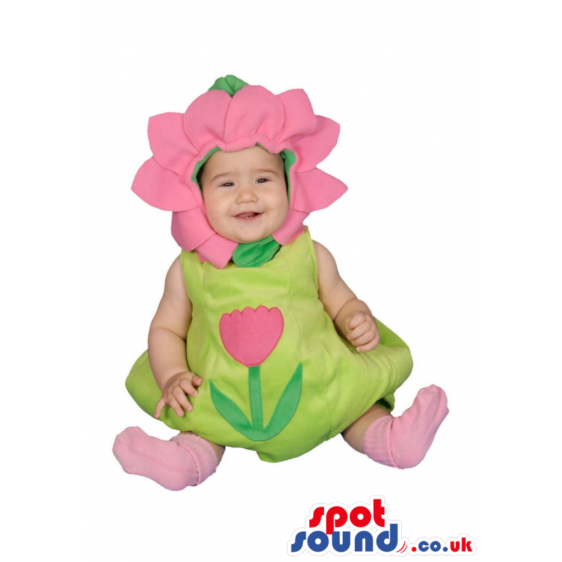 Cute Pink Tulip Flower Plant Garden Baby Size Costume - Custom