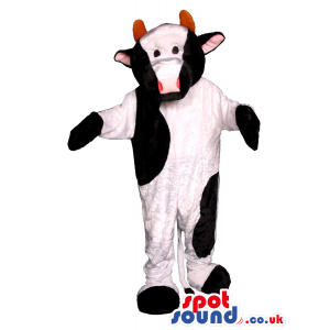 White And Black Customizable Cow Plush Animal Mascot - Custom