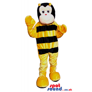 Customizable Bee Plush Mascot With A Special White Face -