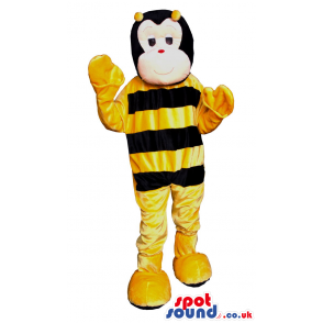 Customizable Bee Plush Mascot With A Special White Face -