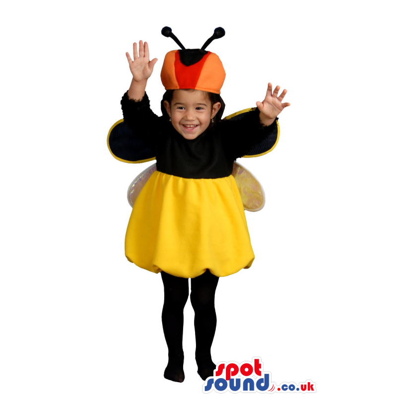 Cute Yellow And Black Bee Or Bug Baby Size Funny Costume -