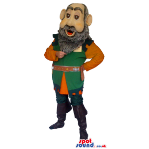 Dwarf Mascot Or Medieval Character With A Grey Beard - Custom