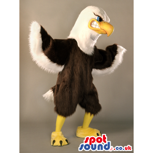 Brown And White Angry American Eagle Bird Plush Mascot - Custom