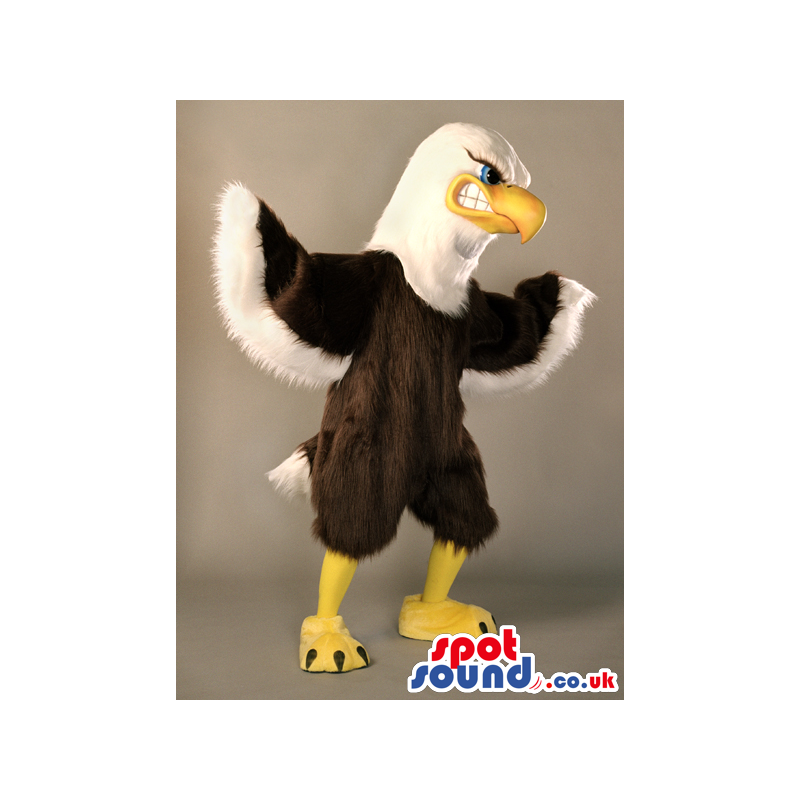 Brown And White Angry American Eagle Bird Plush Mascot - Custom