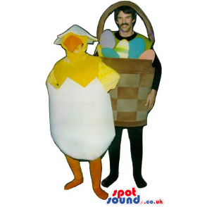 Easter Egg Basker Adult Size Costume And A Chicken Hatched Egg