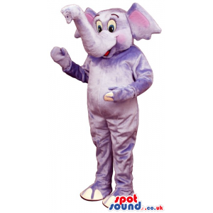 Purple Elephant Plush Mascot With An Upwards Trunk - Custom