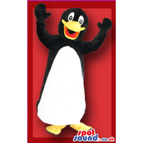 Cute Penguin Plush Mascot With Fun Face And White Belly -