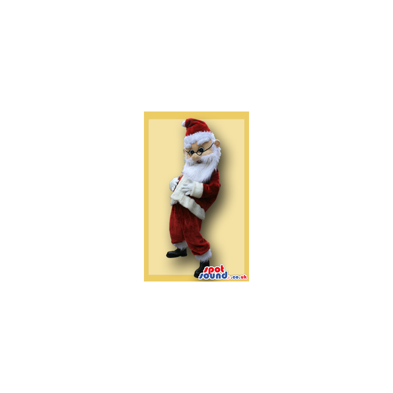 Santa Claus Character Plush Mascot With Round Glasses - Custom