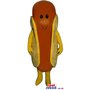 Customizable Happy Hot-Dog Plush Mascot With A Smile - Custom