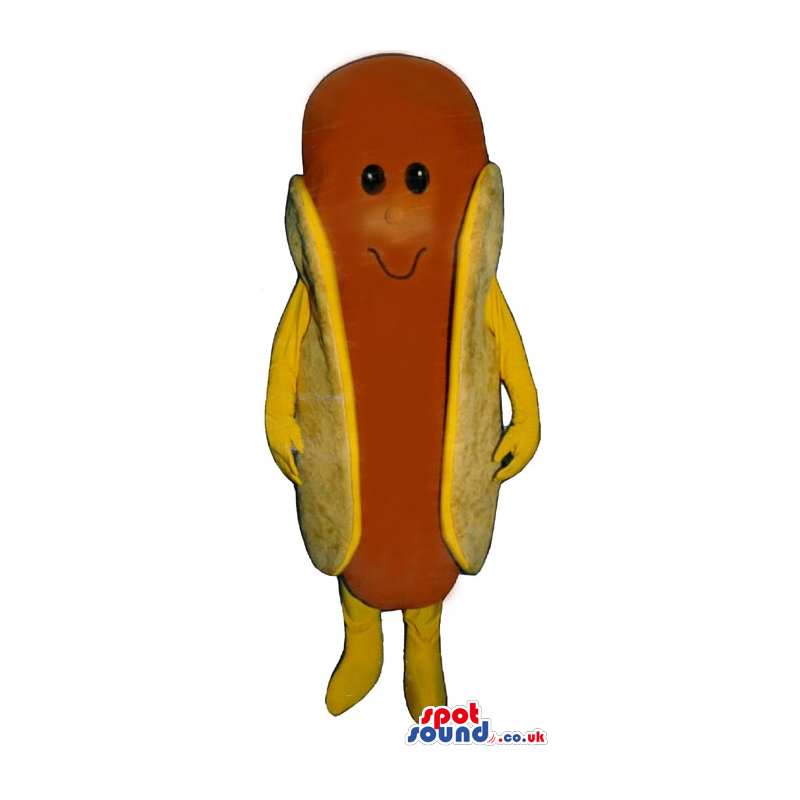 Customizable Happy Hot-Dog Plush Mascot With A Smile - Custom