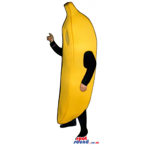 Customizable Big Yellow Banana Fruit Mascot With No Face -