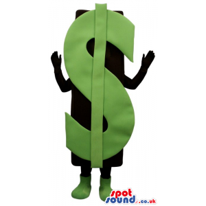 Excellent Big Green Dollar Sign Mascot With No Face - Custom