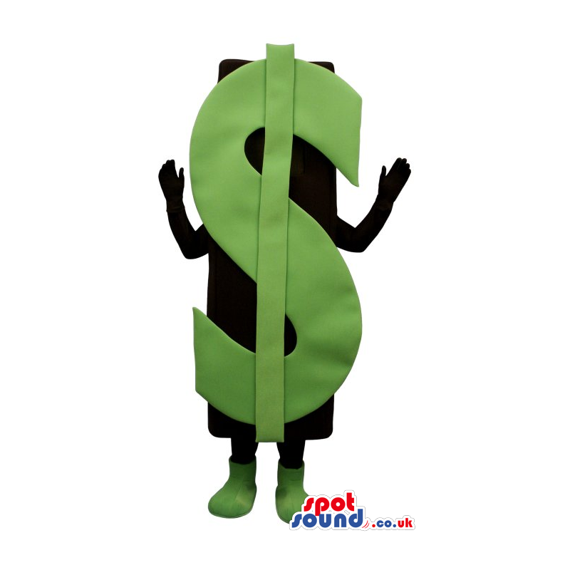 Excellent Big Green Dollar Sign Mascot With No Face - Custom