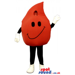 Funny Big Red Blood Drop Mascot With A Smiley Face - Custom
