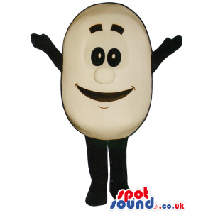 White Cute Potato Vegetable Food Mascot With Big Smile - Custom