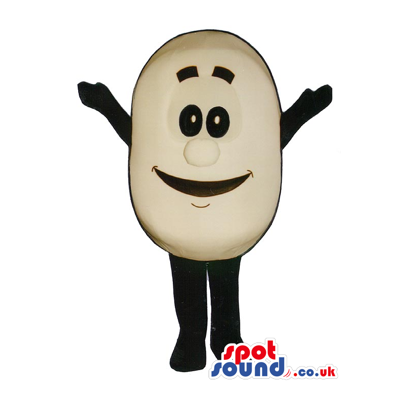 White Cute Potato Vegetable Food Mascot With Big Smile - Custom