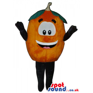 Cute Happy Red Apple Fruit Mascot With A Smiling Face - Custom