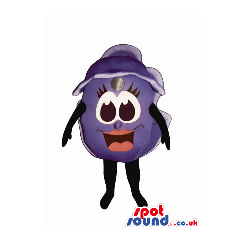 Customizable Cool Grape Mascot With Cartoon Girl Eyes - Custom