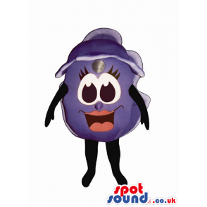 Customizable Cool Grape Mascot With Cartoon Girl Eyes - Custom