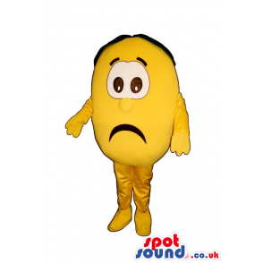Bright Yellow Sad Lemon Plush Mascot With Funny Face - Custom