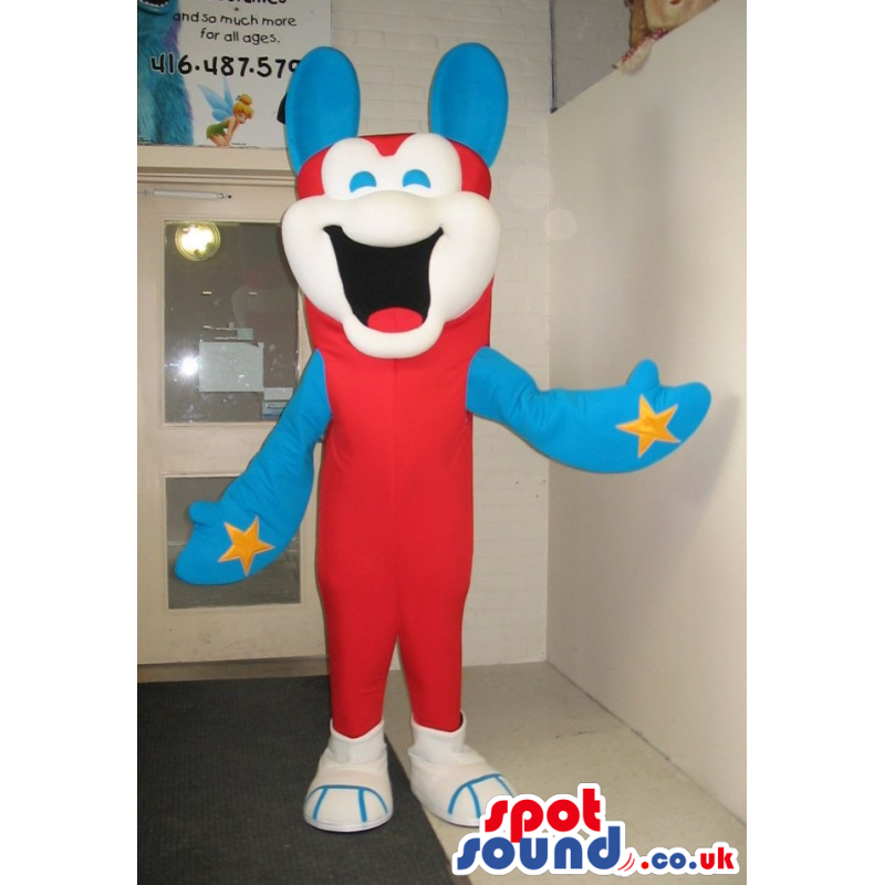Fantasy Red And Blue Plush Mascot With Yellow Stars - Custom